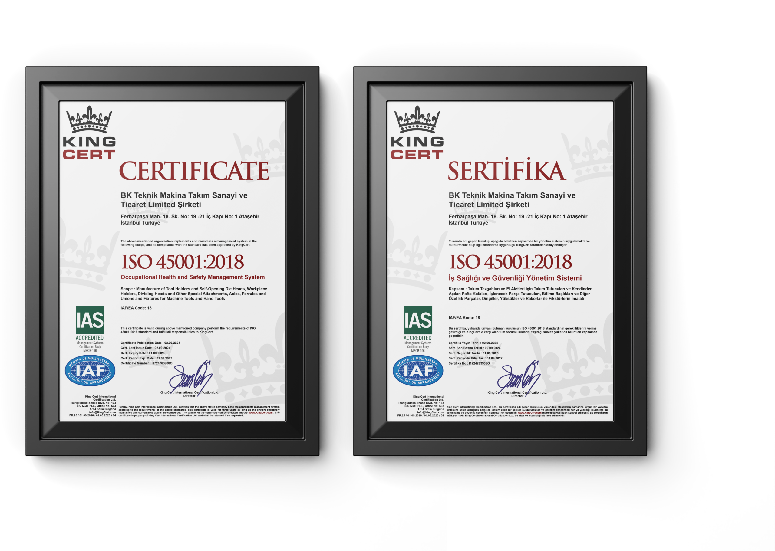 ISO 45001 belgesi